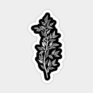 tree branch with leaves graceful and style ink graphics Sticker